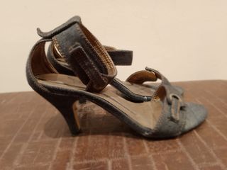 Zapato mujer Tacón bajo estilo denim