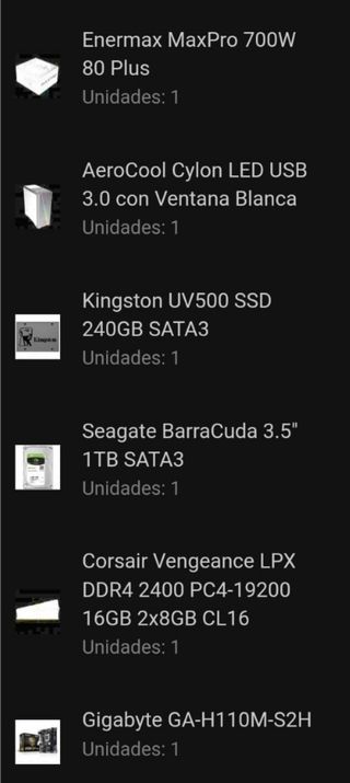 PC PIEZAS GAMING 