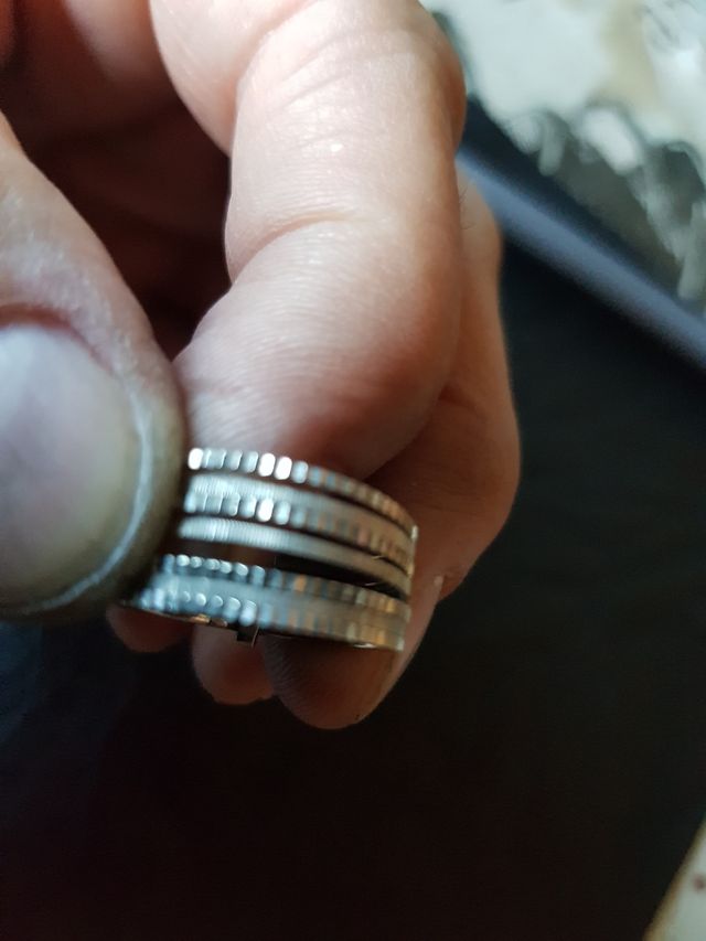 Anillo artesano apilado plata 925 (7 anillos)