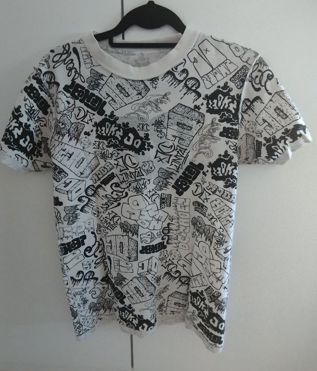REVERSIBLE Camiseta de hombre DC blanco y negro