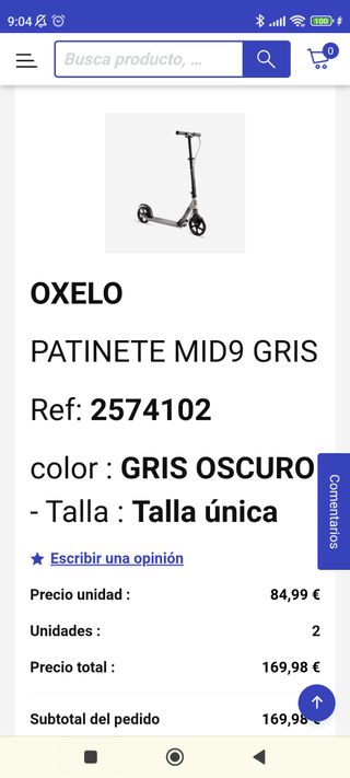 Patinete OXELO MID 9MIX
1*15€ 2*25€