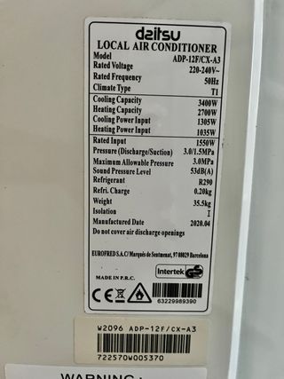 Aire Acondicionado Portátil Daitsu nuevo