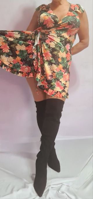 Vestido flores cruzado