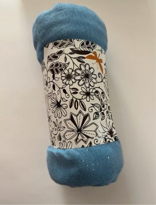 Sciarpa/stola azzurra con glitter oro