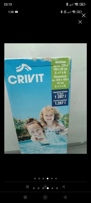 Piscina con marco metálico 228×159 cm nueva