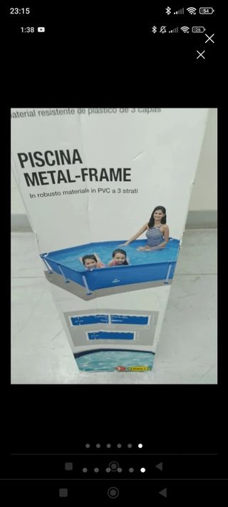 Piscina con marco metálico 228×159 cm nueva