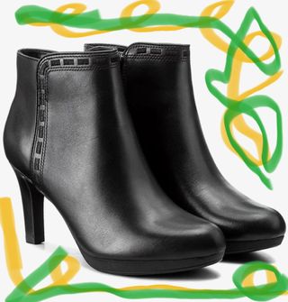 Botines tacon de aguja Adriel Sadie Negro