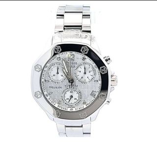 Cronógrafo tresor chapado en oro blanco 18K 