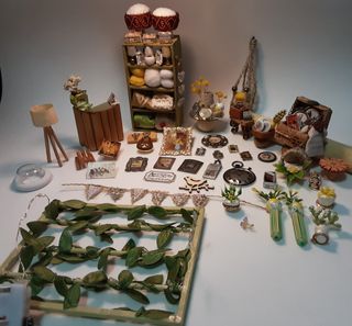 CUADRO CAJA MINIATURA TIENDA DE ANTIGÜEDADES