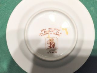 Piatti porcellana e oro zecchino 24 k