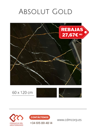 Suelo Porcelánico Absolut Gold - 60 x 120 cm