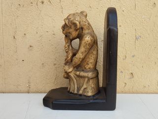 Coppia fermalibri terra di Signa demoni Gargoyles
