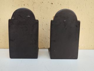 Coppia fermalibri terra di Signa demoni Gargoyles