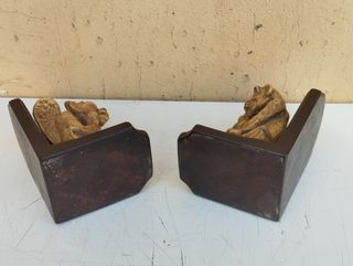 Coppia fermalibri terra di Signa demoni Gargoyles