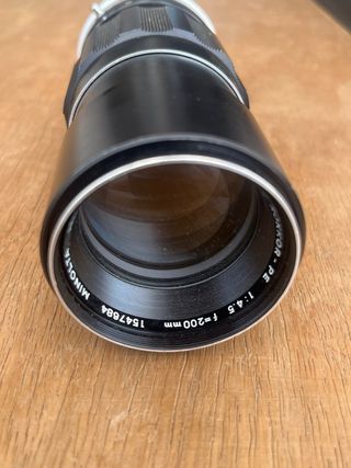 Objetivo Minolta analógico 200mm