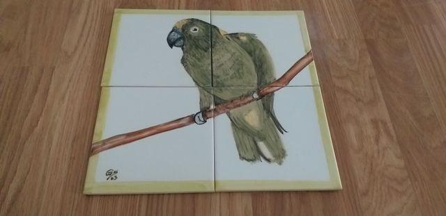 painel de azulejos pintados á mão