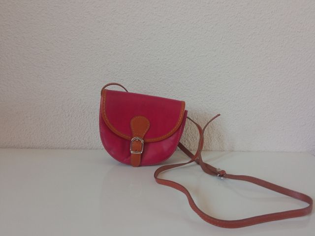Bolso cuero color rosa Italia 