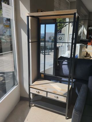 Mueble TV blanco - melamina y cristal