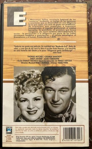 Cinta VHS "La Diligencia" de John Ford
