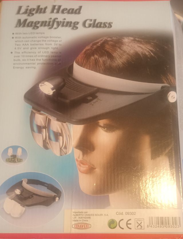 Visera con lupa y led