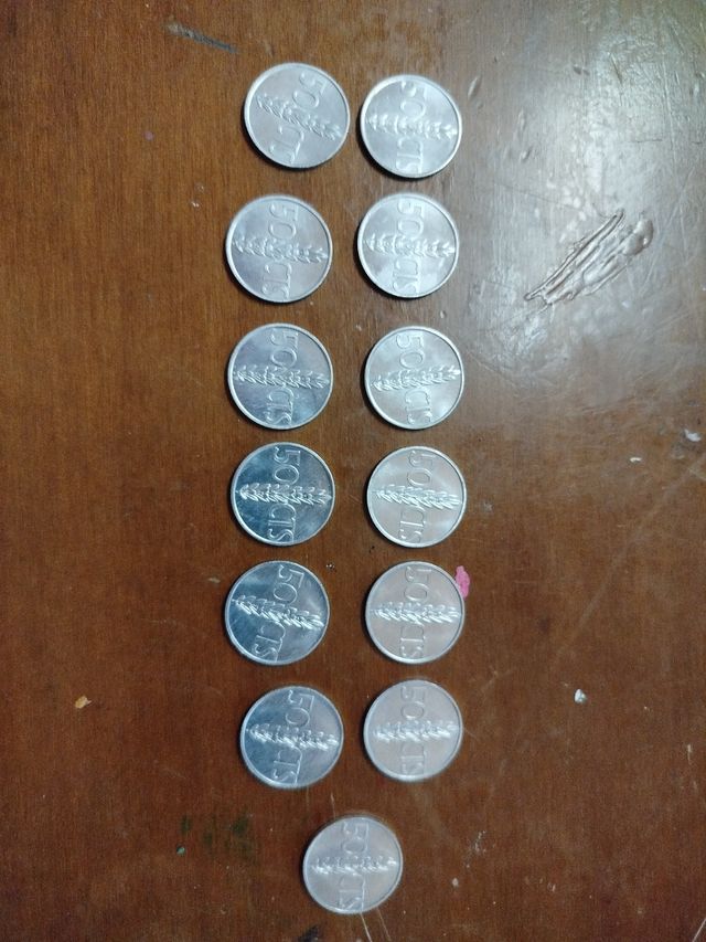 13 monedas 50 céntimos 1975