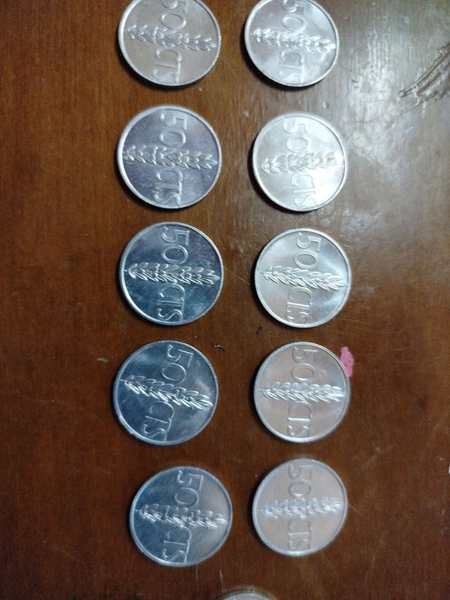 13 monedas 50 céntimos 1975
