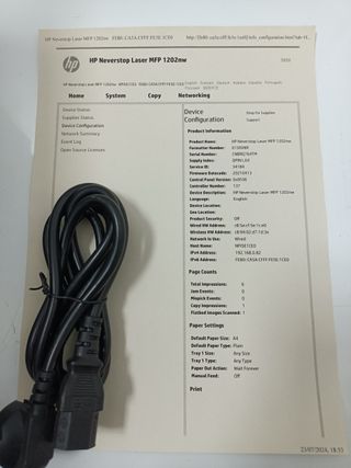 NUEVO Impresora HP Neverstop Laser 1202nw 5HG93A
