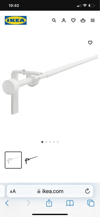 Barra cortina extensible blanca ikea con soportes