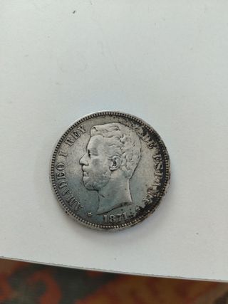 Moneda 5 pesetas Amadeo I 1871
