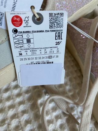 Deportivas Zara niña. Numero 36