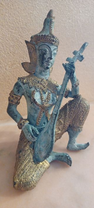 Scultura divinità tailandese/ bronze dorato