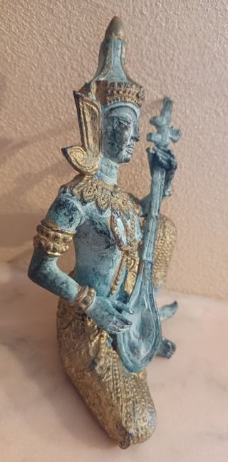 Scultura divinità tailandese/ bronze dorato