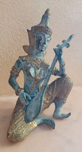 Scultura divinità tailandese/ bronze dorato