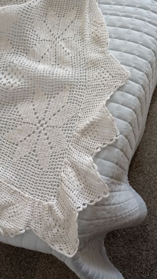 PREZIOSA COPERTA VINTAGE UNCINETTO FINE COTONE