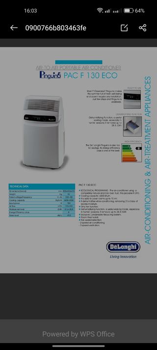 Condizionatore Pinguino Eco F130 DeLonghi