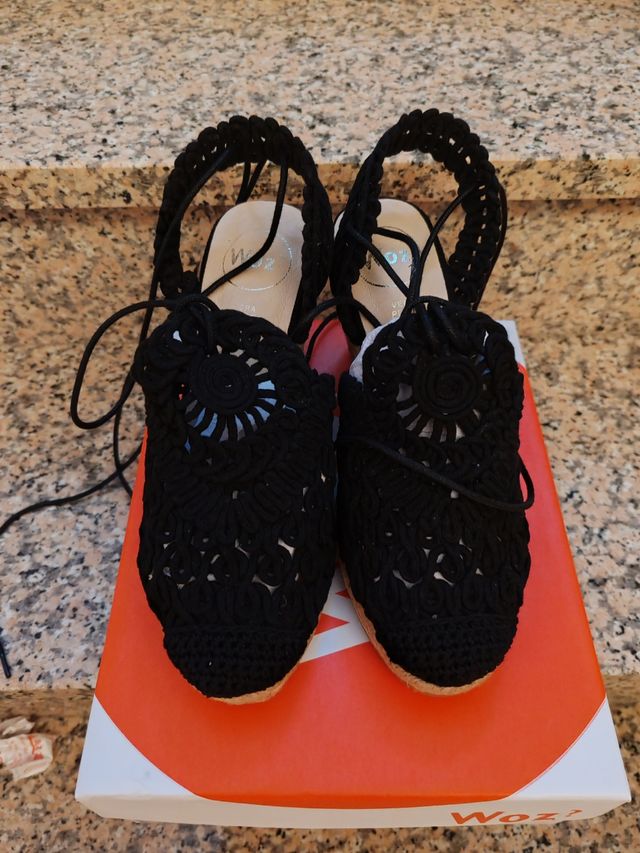 Sandali zeppa in corda