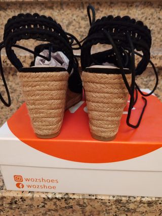 Sandali zeppa in corda