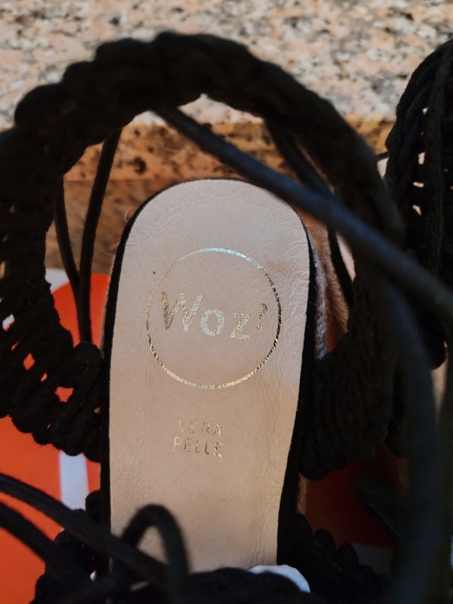 Sandali zeppa in corda