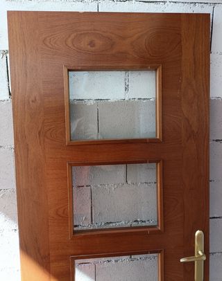 Puerta interior de cristales-madera casa