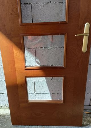 Puerta interior de cristales-madera casa