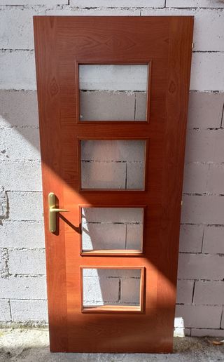 Puerta interior de cristales-madera casa