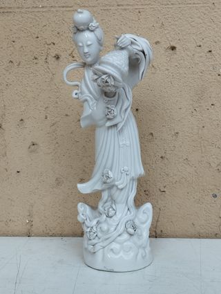 Antica coppia geishe geisha in porcellana bianca