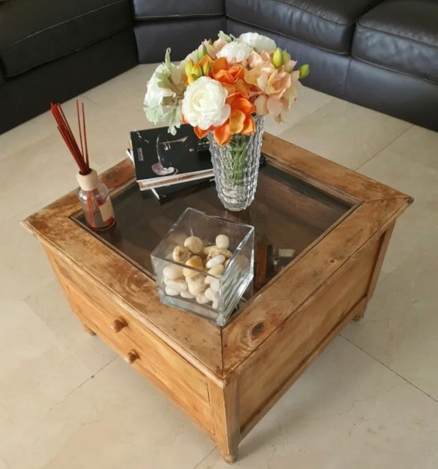 Mesa baja comedor madera naryral maciza