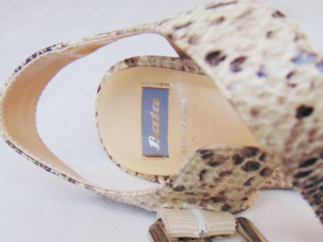 Sandali Bata finitura Coccdrillo marrone-beige 36
