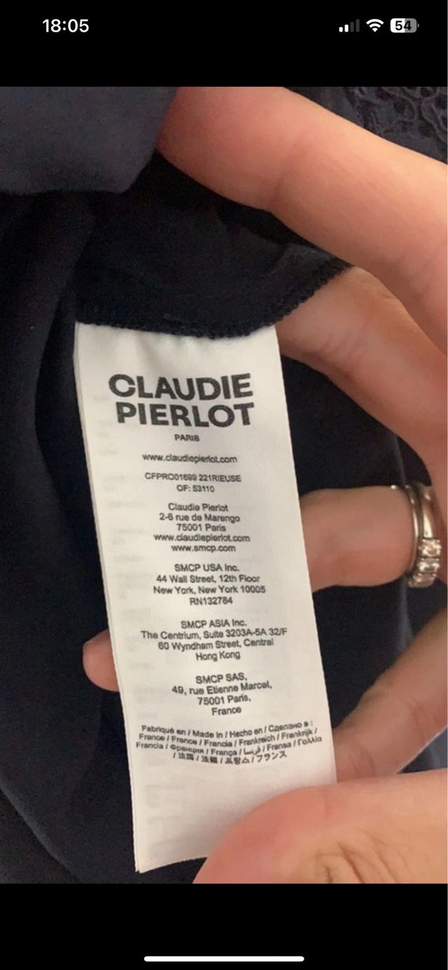 Vestido azul marino claudie pierlot talla 40