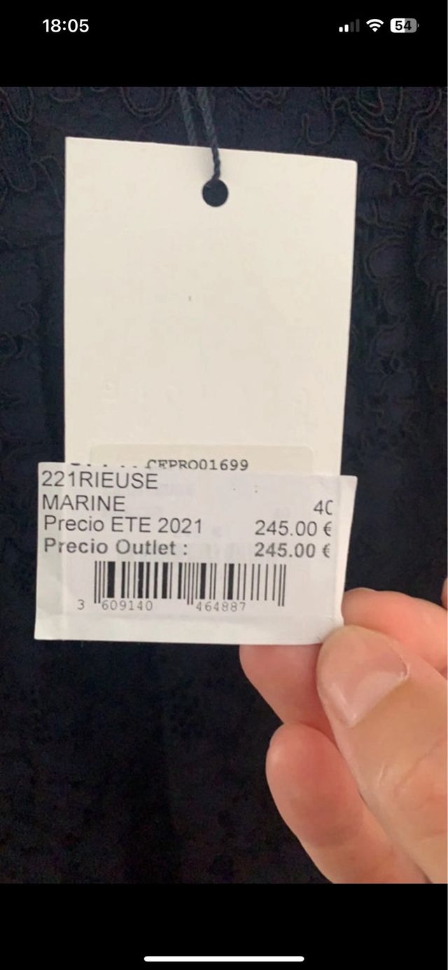 Vestido azul marino claudie pierlot talla 40
