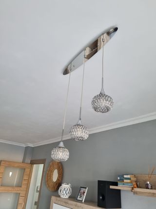 Conjunto lámparas techo + lámpara mesita