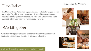 Servicios de bienestar a domicilio y en eventos.