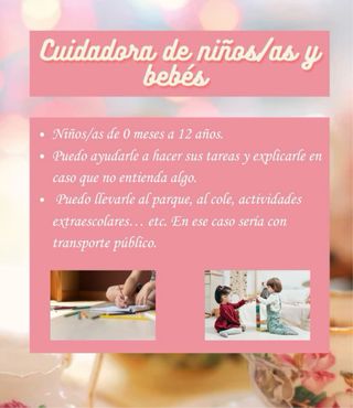Cuidadora de niños/as y bebés