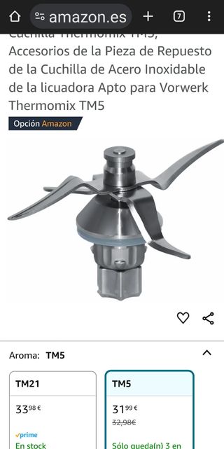 Cuchillas Thermomix TM5 acero inoxidable 